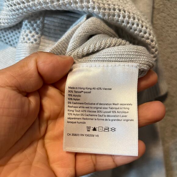 Lululemon Well Being Sweater Heathered Vapor Gray Tencel Cashmere Blend Size 6 - Picture 3 of 7